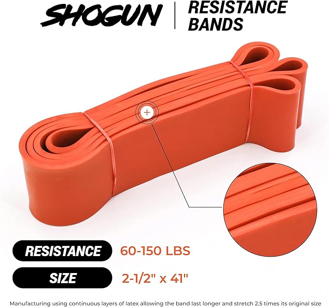 Resistance Bands - Heavy Duty Resistance & Stretch Bands for Exercise. Ideal for Pull-up Assistance, Body Stretching, Power-Lifting, Resistance Training. Shogun Sports Resistance Bands for Working Out