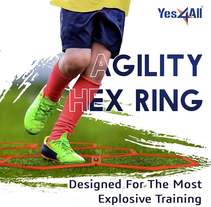 Yes4All Hex Agility Rings/Speed Rings with Carrying Bag