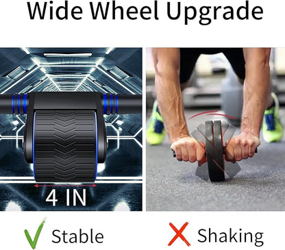 Automatic rebound abdominal wheel, Lzpoe ab roller wheel for Beginner, Abs Workout Equipment for Home Gym Office, Exercise Wheels with Knee Pad Accessories, Fitness Equipment for Men Women