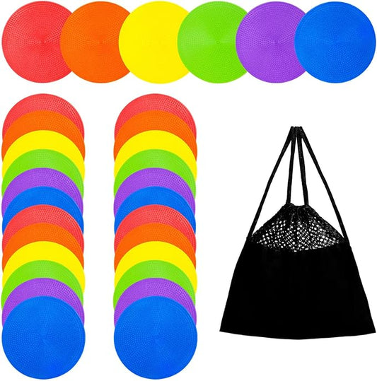 Spot Markers 4.72inch & 10inch Non Slip Rubber Floor Markers Flat Field Cones Poly Dots for Soccer Basketball Sports Speed Agility Training and Drills¡­