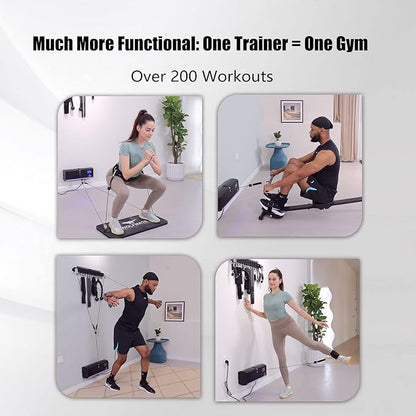 Smart Fitness Trainer Equipment - Strength Training Machine Smart Fitness Trainer-Foldable Workout Device - Portable Workout Machine for Home Gym