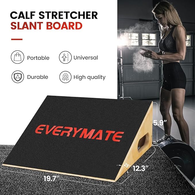 Squat Slant Board Calf Stretcher, Squat Wedge, Slant Board for Squats, Non-Slip Heel Elevated Squat Wedge Block for Weightlifting and Calf Stretching, Knees Over Toes Equipment