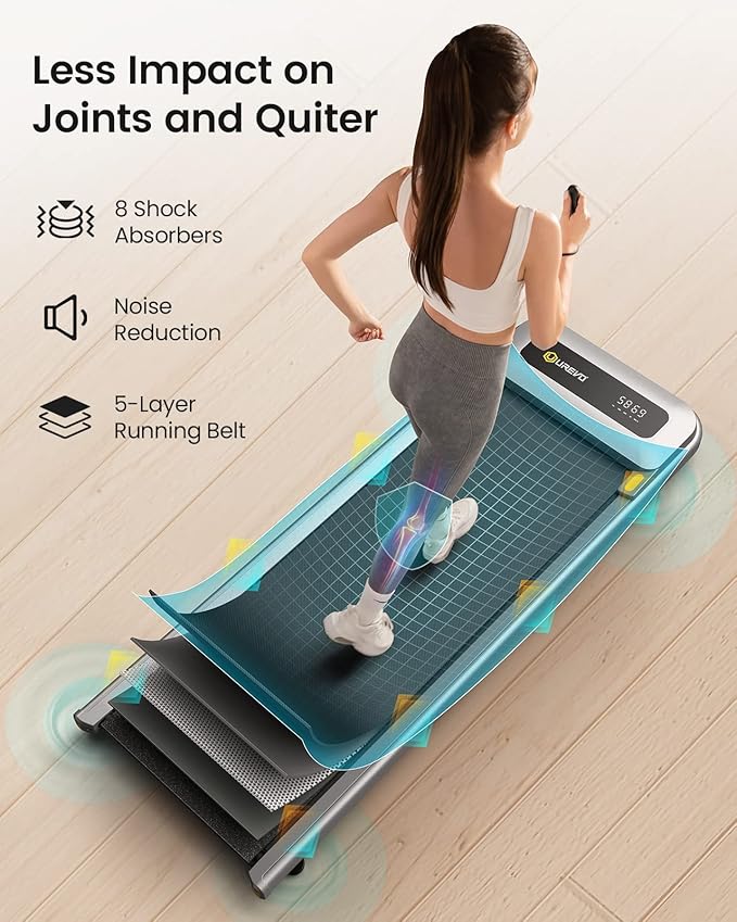 UREVO Under Desk Treadmill, Walking Pad 2 in 1 for Home/Office, Portable Walking Pad Treadmill with Remote Control, LED Display