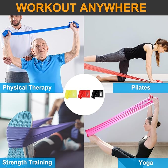 PATIKIL Resistance Exercise Bands Workout Bands with Strengths Elastic Band for Working Out Home Gym Physical Fitness Yoga