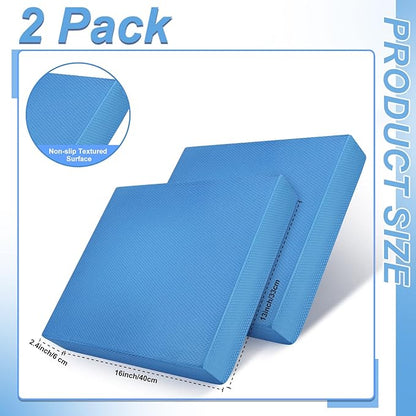 Hungdao 2 Pcs Balance Pad Thick Foam Pad Yoga Core Training Exercise Pad for Adults Physical Therapy Fitness Stability Workout Knee Ankle Strength Training Home Work Floor