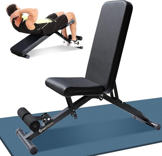 Weight Bench for Home Gym Exercise Workout Equipment Adjustable Weight Bench Incline Bench Press, 90 Degree Upright Shoulder Press and Flat Design