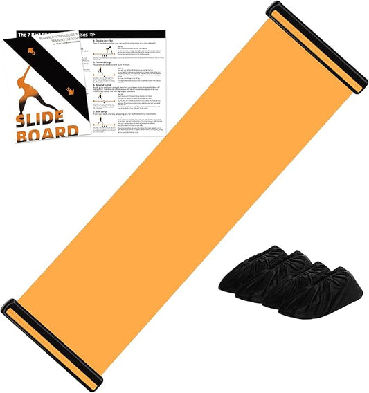 Slide Board For Working Out For Beginners And Pros, 4.6’/6’ Exercise Slide Board With 2 Sets of Shoes Booties