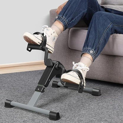 Folding Exercise Bike Pedal Exerciser Portable Desk Bike with LCD Display for Arms and Legs Workout