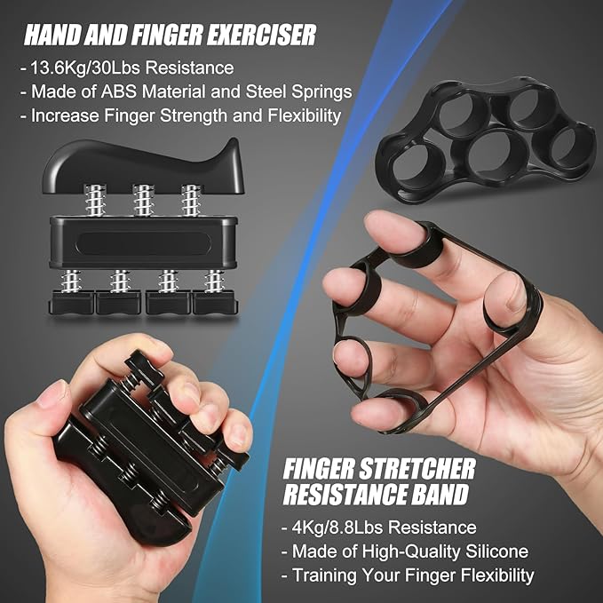 Hand Gripper Strengthener Strengthening Devices Grip Strength Trainer Set Hand Grip Strengthener Exercisers for Strength Squeezers Handgrip Grips Training Adjustable Grip Strengthener Forearm