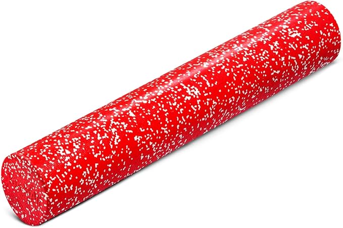 Yes4All High Density Foam Roller for Back, Variety of Sizes & Colors for Yoga, Pilates - Red Snow - 36 Inches