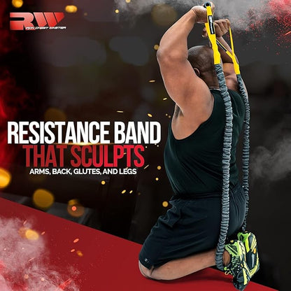 Ron Williams Resistance Bands with Handles & Protective Sleeves | Portable Full Body Workout Bands for Men & Women | Includes Exercise Training