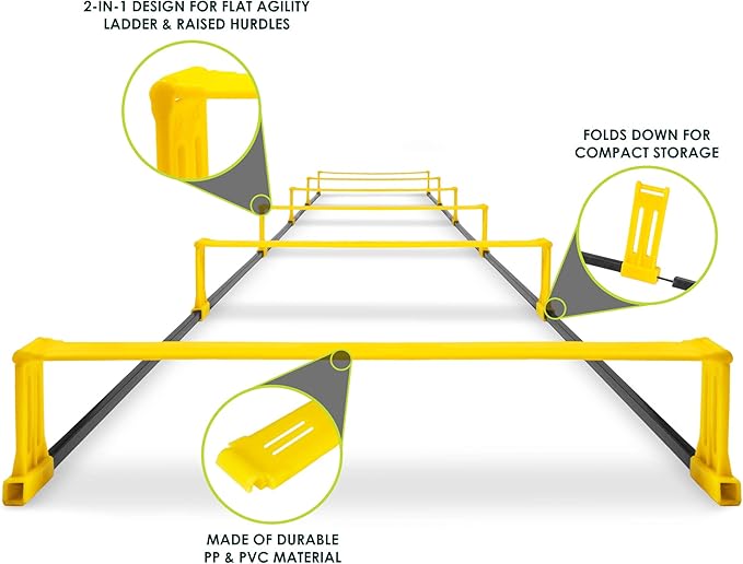 ProsourceFit Raised Speed & Agility Ladder with 6