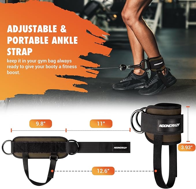 Ankle Strap for Cable Machine Women, Adjustable Gym Cable Ankle Straps for Kickbacks, Glute Workouts, Leg Extensions, Curls, Booty Hip Abductors, Ankle Cuff for Cable Machine Accessories