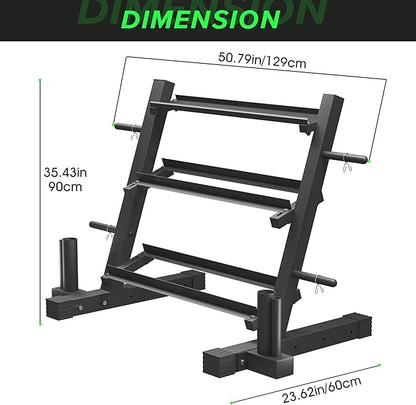 Dumbbell Rack Multifunctional Weight Stand for Home Gym Suitable for Storage of Dumbbell, Weight Plates, and Curl Bar