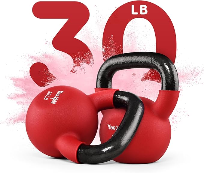 Yes4All Neoprene Coated/Adjustable Kettlebell & Kettlebell Sets - Hand Weights for Home Gym & Dumbbell Weight Set training