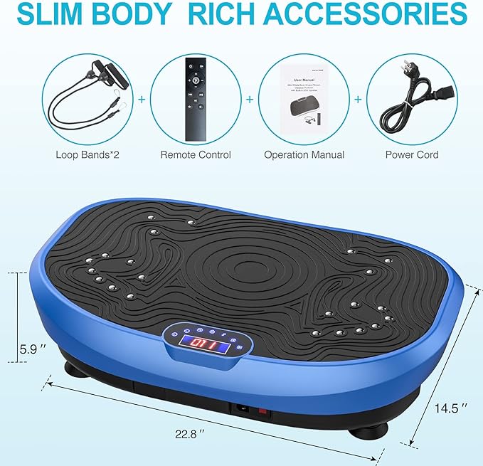 AXV Vibration Plate Exercise Machine Whole Body Workout Power Vibrate Fitness Platform Vibrating Machine Exercise Board for Weight Loss Shaping Toning Wellness Home Gyms Workout