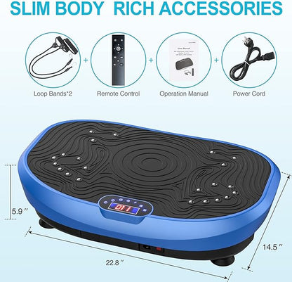 AXV Vibration Plate Exercise Machine Whole Body Workout Power Vibrate Fitness Platform Vibrating Machine Exercise Board for Weight Loss Shaping Toning Wellness Home Gyms Workout