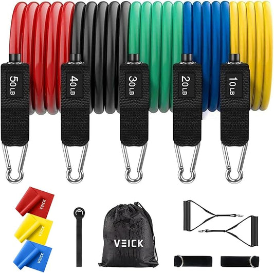 VEICK Resistance Bands, Exercise Bands, Workout Bands, Resistance Bands for Working Out with Handles for Men and Women, Exercising Bands for Fitness Weights Work Out at Home