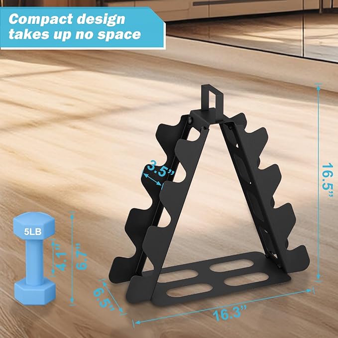 Dumbbell Rack, A-Frame Metal Dumbbell Holder with Handle, Multilevel Weight Storage Organizer for Dumbbells, Tree Shape Compact Weight Rack/Holder, Perfect for Child/Women Home Gym