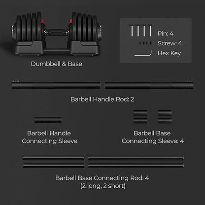 Yaheetech Adjustable Dumbbell Set Free Weight Dumbbells 40lbs/52.5lbs/90lbs Fast Adjust Dumbbells Dumbbell Weight Set, with Tray for Men/Women Strength Training Equipment