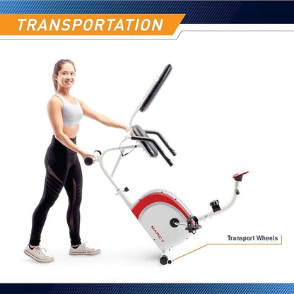 Marcy Recumbent Exercise Bike with Magnetic Resistance and Pulse Sensor NS-908R White 30.50 x 11.50 x 21.50 inches