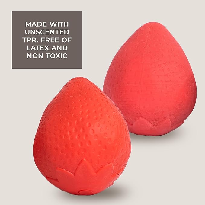 Hand Therapy Fruit Squish Ball Pair - Stress Balls for Adults, Stress Ball, Squishy Ball, Stress Balls, Squeeze Ball, Hand Therapy Ball, Fidget Ball - Strawberry