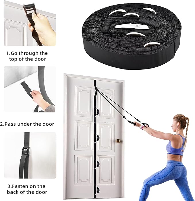 Resistance Band Set. Exercise Bands with Handles, Door Anchor and Ankle Strap. Home Gym, Supports Full-Body Workouts - with Fitness Poster and Video