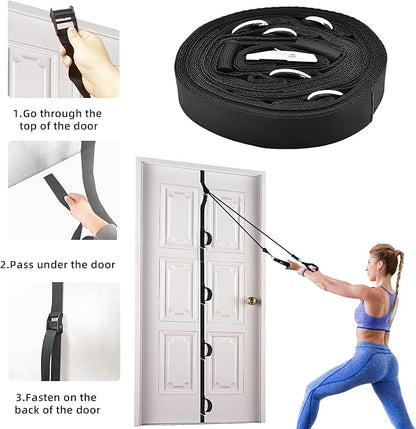 Resistance Band Set. Exercise Bands with Handles, Door Anchor and Ankle Strap. Home Gym, Supports Full-Body Workouts - with Fitness Poster and Video