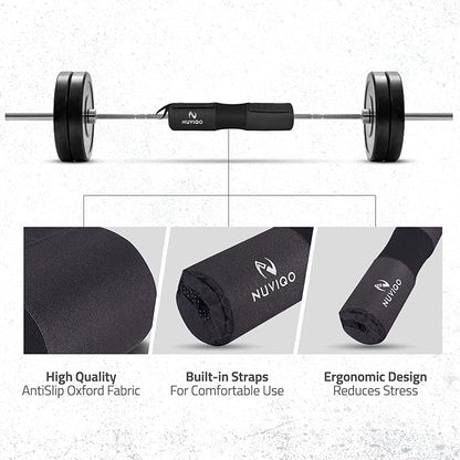 Barbell Pad & 2 Ankle Straps for Cable Machine - Gym Accessories for Women and Men - Perfect for Cable Kickbacks, Leg Extensions & Squats - Workout Attachments for Home