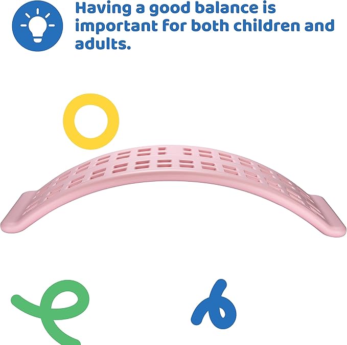 Dazmers Balance Board - Plastic Wobble Board with Two Balls for Improving Balance - Rocker Curvy Board - Balance Trainer Board for Yoga and Overall Fitness - Balancing Toys for Children and Adult - Pink