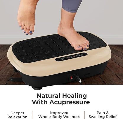 Lifepro Compact Vibration Plate Exercise Machine, Mini Full Body Vibration Platform Exercise Machine for Lymphatic Drainage with Acupressure Nodes, Burn Calories, Helps Alleviate Back & Joint Pain