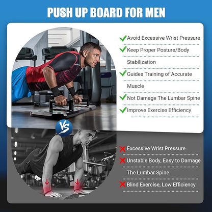 Push Up Board, Portable Home Gym Exercise Equipment, Pilates Bar & 20 Fitness Accessories with Resistance Bands for Full Body Workout