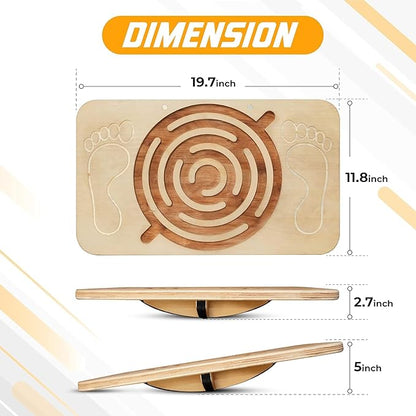 Yes4All Professional Rocker Balance Board for Physical Therapy | 17.5” Wooden Rocker Board for Balance & Rehabilitation Exercises