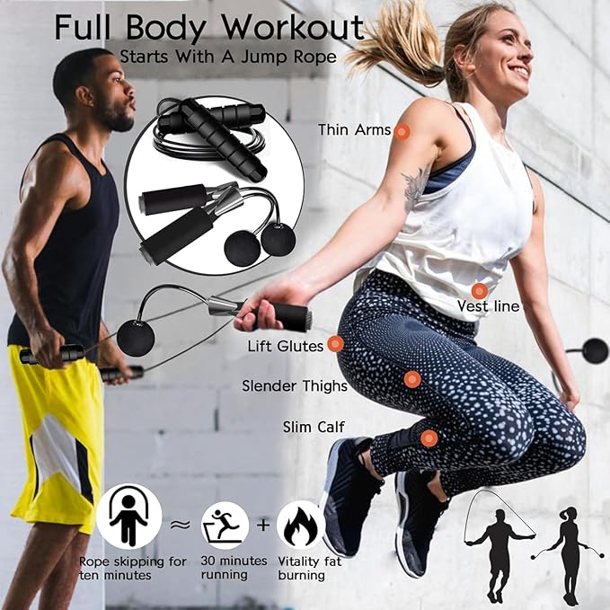 Jump Rope, Exercise Jumprope for Men Women and Kids Workout,Rapid Speed Jumping Rope for Cardio and Endurance Training,for Home Aerobic Exercise Equipment