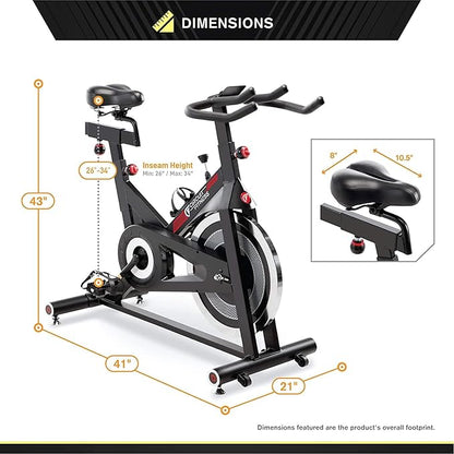 Circuit Fitness Club 30 lbs. Flywheel Revolution Cycle for Cardio Workout – Adjustable Manual Resistance Mechanism