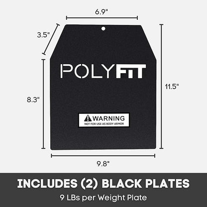 Weight Vest Plates - Weighted Plates for Strength Training Weight Vests - 4lb, 6lb, 9lb, 14lb, 19lb Pairs