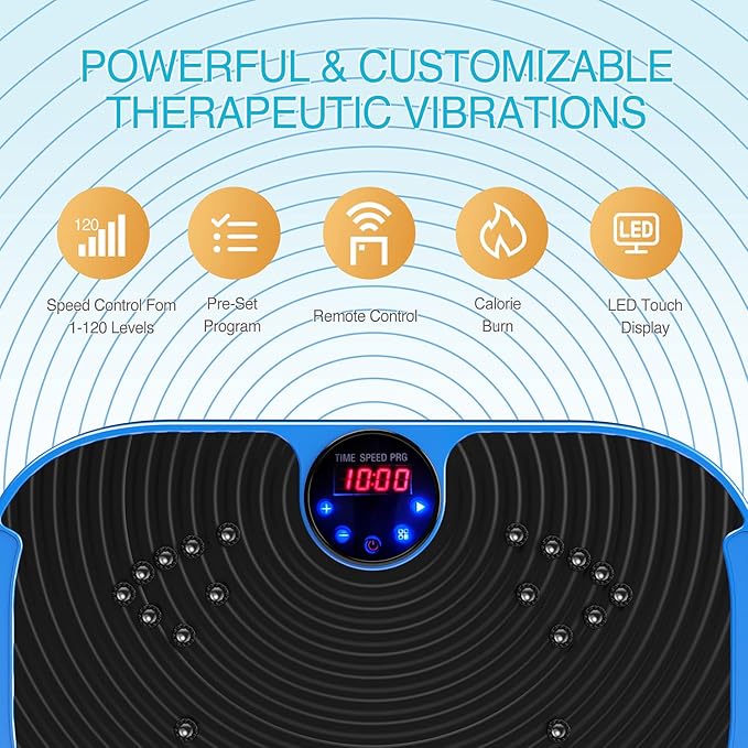 Vibration Plate Exercise Machine Whole Body Workout Vibrate Fitness Platform Lymphatic Drainage Machine for Weight Loss Shaping Toning Wellness Home Gyms Workout