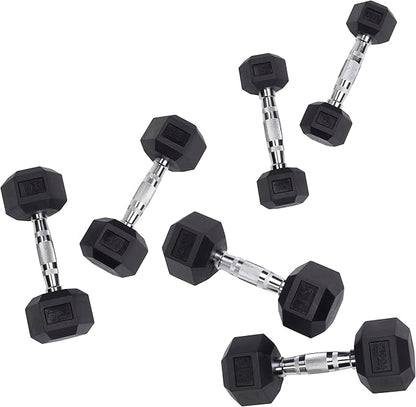 Body Solid 60 lbs. Rubber Hex Dumbbell Set