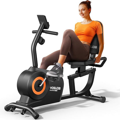 YOSUDA Recumbent Exercise Bike for Adults Seniors with Quick Adjust Seat, 350LB Capacity & 16-level Resistance