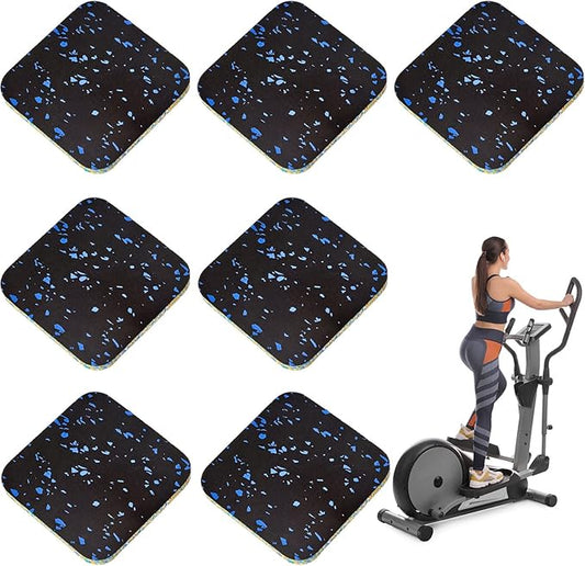 16 Pack Exercise Equipment Mat Treadmill 3.9 x 3.9 x 0.4 Inch Pads Rubber Mats for Gym Floor Mat Protective Treadmill Mats for Carpet Anti Slip Treadmill Pad for Hardwood Floor Protection Home Fitness