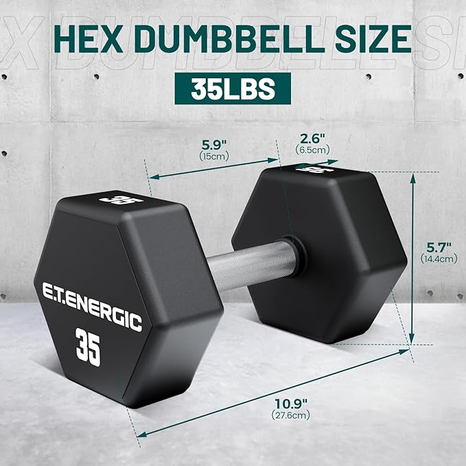 20LB/35LB PU Hex Dumbbells Solid Carbon Steel