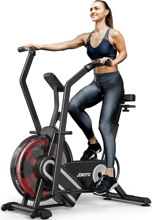 JOROTO XR5 Exercise Bike,Assault Bike,Stationary Upright Indoor Cycling Bike with Dual Acction Handlebars,Recumbent Cross Trainer and Elliptical Exercise Machine Support Bluetooth & Heart Rate