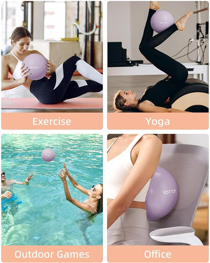 Pilates Ball, 10-inch Exercise Ball with Anti-Burst Technology for Stability, Stability Ball for Yoga, Pilates, Physical Therapy, Home Gym and Office Fitness Equipment