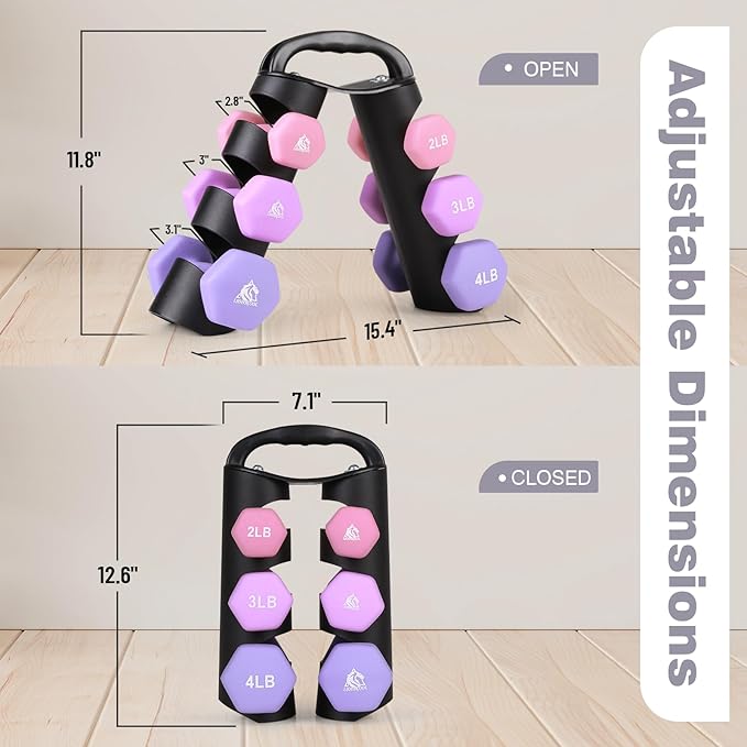 LIONSCOOL Set of 2 Neoprene Coated Dumbbell Hand Weights, Anti-Slip and Anti-Roll Hex Dumbbells in Pair for Strength Training, Resistance Training