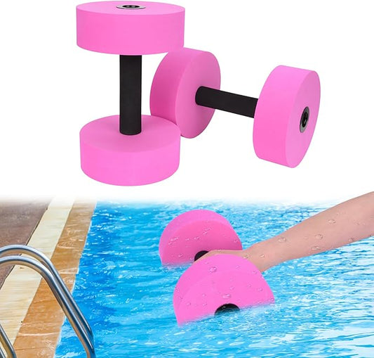 Aquatic Exercise Dumbbells Water Dumbbell Pool Resistance Aquatic Fitness Barbells with 4 High-Density EVA Foam Pool Weights Dumbbells, for Water Aerobics Weight Loss