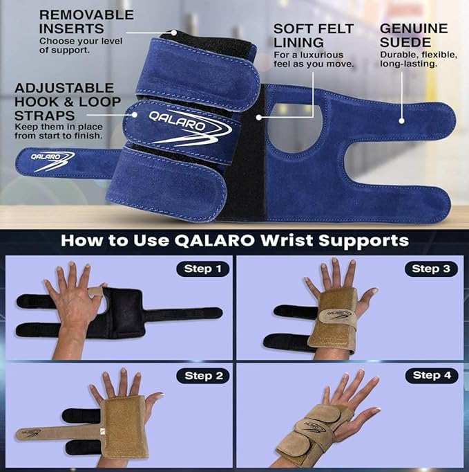 Suede Wrist Supports (Pair) with Bag | Gymnastics, Acrobatics, Cheer Adjustable Wrist Guards | Wrist Injury Prevention | Wrist Support Brace Hand Wraps