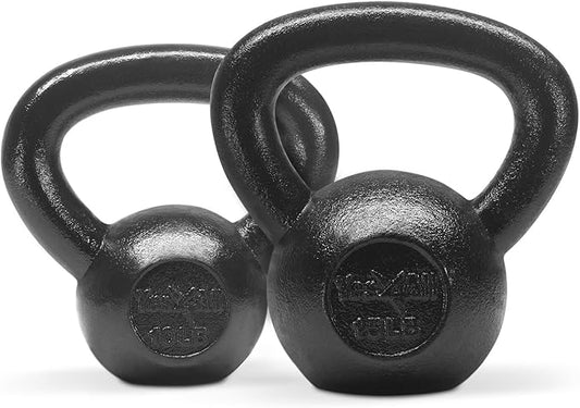 Yes4All Kettlebell Cast Iron Sets 5 - 10 - 15 - 20 - 25 - 30 lbs, Multi-Level from Beginners to Pros Kettlebell Set for Strength Training & Home Gym Equipment