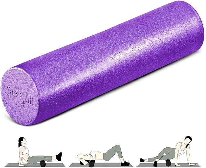 Yes4All High Density Foam Roller for Back, Variety of Sizes & Colors for Yoga, Pilates - Purple - 24 Inches