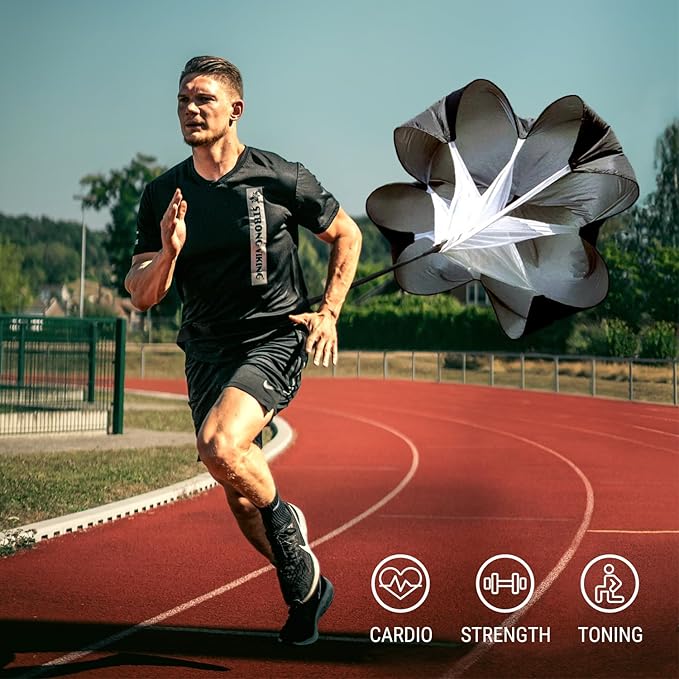 Running Parachute Speed Training 54'' Inch Agility Training Equipment, Speed Chute Resistance Parachute for Speed and Acceleration Training