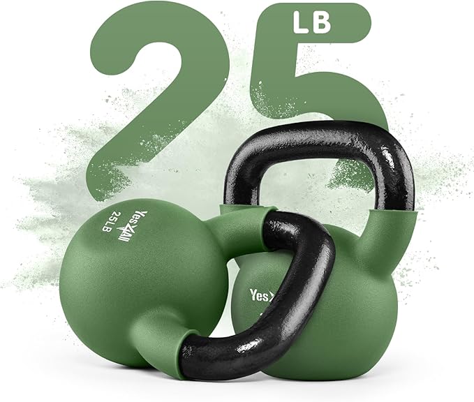 Yes4All Neoprene Coated/Adjustable Kettlebell & Kettlebell Sets - Hand Weights for Home Gym & Dumbbell Weight Set training